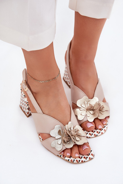 Haut Damen-Sandalen mit hohen Absätzen mit Blumen Laura Messi 2950 Beige Haut Damen-Sandalen mit hohen Absätzen mit Blumen Laura Messi 2950 Beige