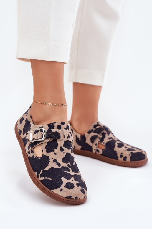 van suède schoenen Barefoot Dames met gespen Łaty Zazoo N1261 bruin-beige van suède schoenen Barefoot Dames met gespen Łaty Zazoo N1261 bruin-beige