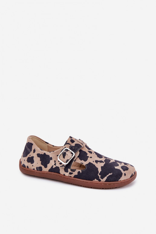 van suède schoenen Barefoot Dames met gespen Łaty Zazoo N1261 bruin-beige van suède schoenen Barefoot Dames met gespen Łaty Zazoo N1261 bruin-beige