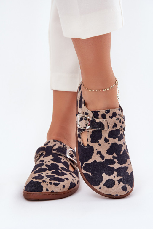 aus INildleder Schuhe Barefoot Feminin mit Schnallen Łaty Zazoo N1261 braun-Beige aus INildleder Schuhe Barefoot Feminin mit Schnallen Łaty Zazoo N1261 braun-Beige