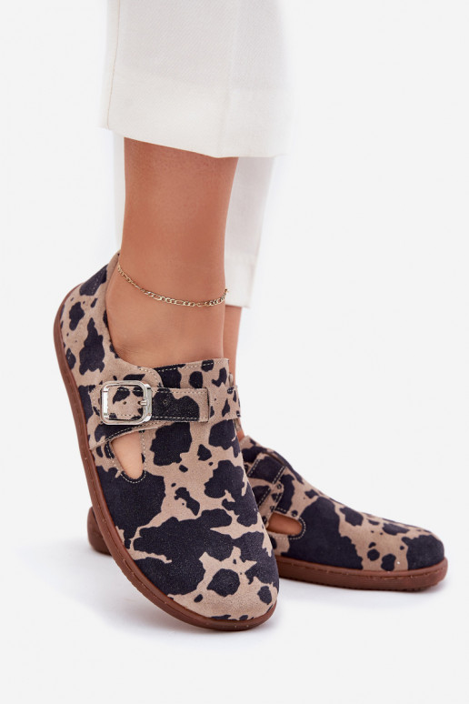 van suède schoenen Barefoot Dames met gespen Łaty Zazoo N1261 bruin-beige van suède schoenen Barefoot Dames met gespen Łaty Zazoo N1261 bruin-beige