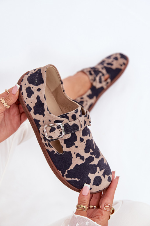 van suède schoenen Barefoot Dames met gespen Łaty Zazoo N1261 bruin-beige van suède schoenen Barefoot Dames met gespen Łaty Zazoo N1261 bruin-beige