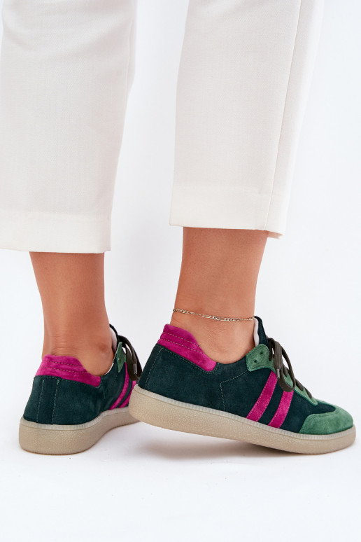 Zazoo N1068 en daim Faible Chaussures modèle baskets Féminin couleur kaki Zazoo N1068 en daim Faible Chaussures modèle baskets Féminin couleur kaki