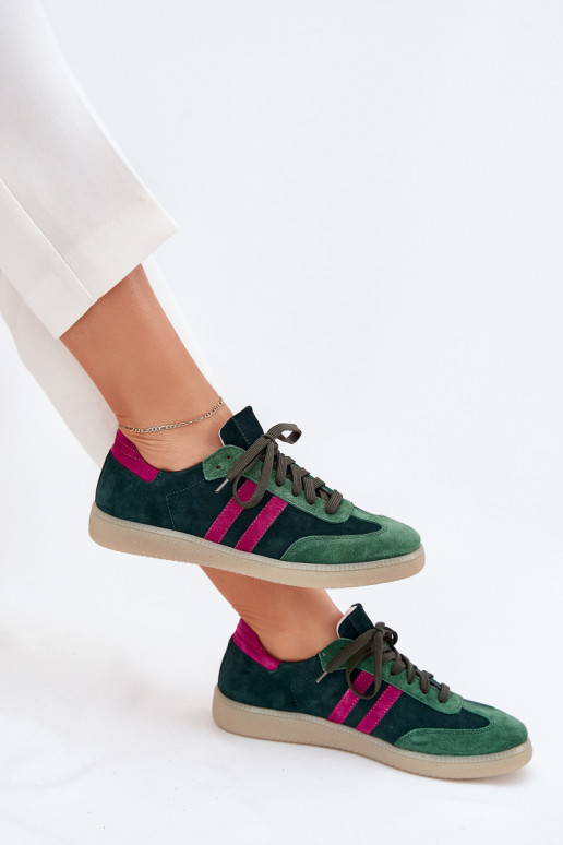 Zazoo N1068 en daim Faible Chaussures modèle baskets Féminin couleur kaki Zazoo N1068 en daim Faible Chaussures modèle baskets Féminin couleur kaki