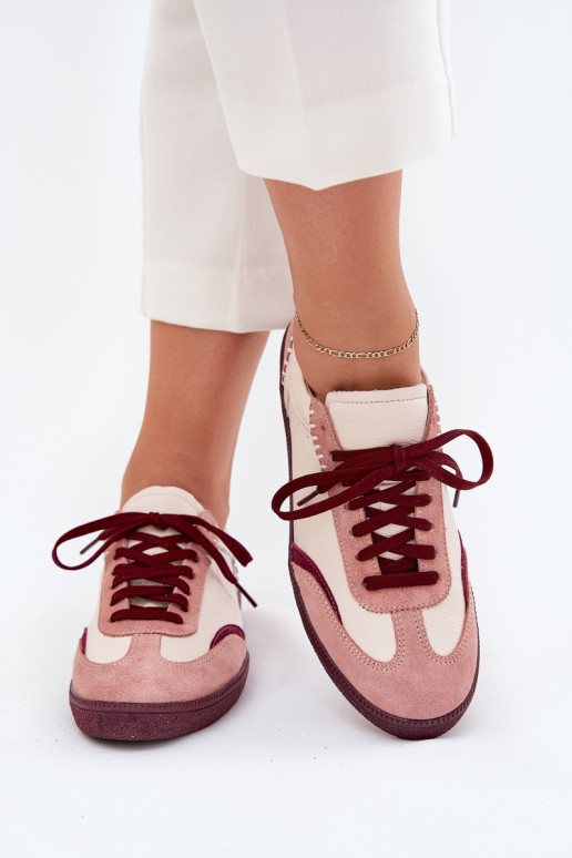 Peau Chaussures modèle baskets Féminin Zazoo N1202 couleur rose Peau Chaussures modèle baskets Féminin Zazoo N1202 couleur rose