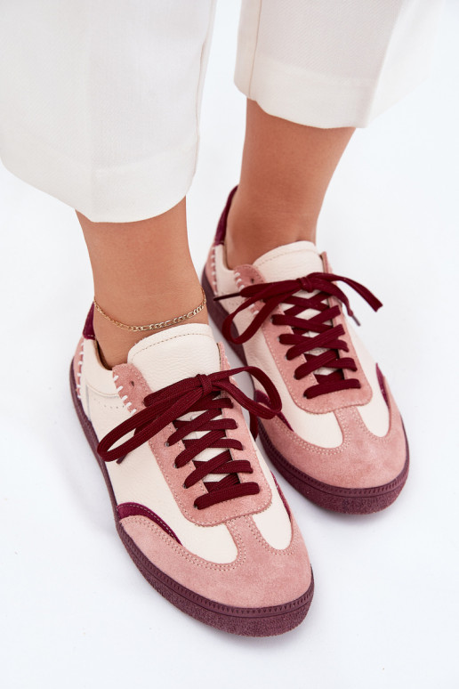 Peau Chaussures modèle baskets Féminin Zazoo N1202 couleur rose Peau Chaussures modèle baskets Féminin Zazoo N1202 couleur rose