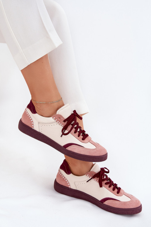 Peau Chaussures modèle baskets Féminin Zazoo N1202 couleur rose Peau Chaussures modèle baskets Féminin Zazoo N1202 couleur rose