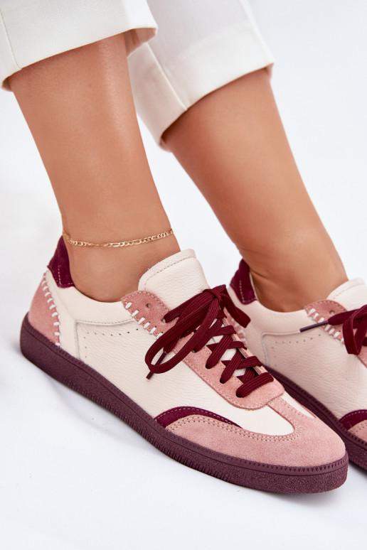 Peau Chaussures modèle baskets Féminin Zazoo N1202 couleur rose Peau Chaussures modèle baskets Féminin Zazoo N1202 couleur rose