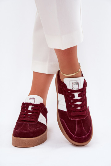 Baskets en daim bordeaux pour femmes Daniel Lopez Just Dare SS2D4023 2