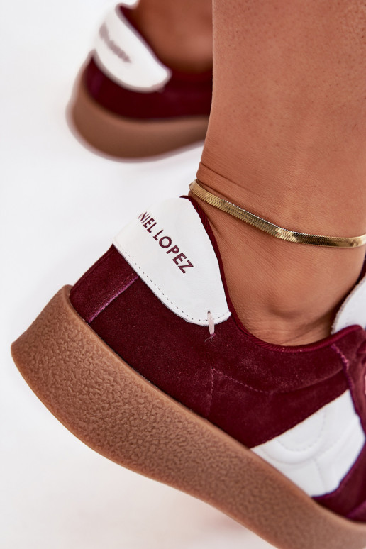 van suède Sneakers model schoenen Dames Daniel Lopez Just Dare SS2D4023 bordeaux van suède Sneakers model schoenen Dames Daniel Lopez Just Dare SS2D4023 bordeaux