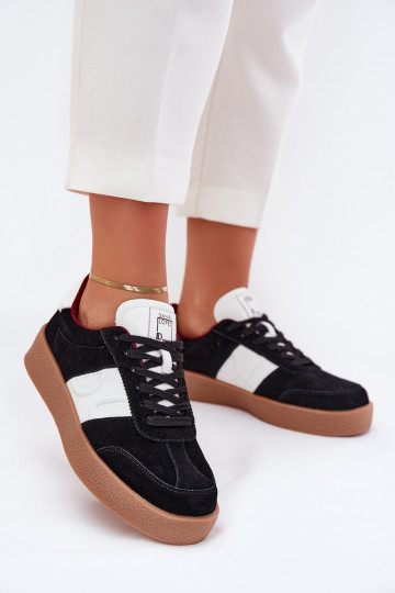 Baskets en daim noires pour femmes Daniel Lopez Just Dare SS2D4021 2