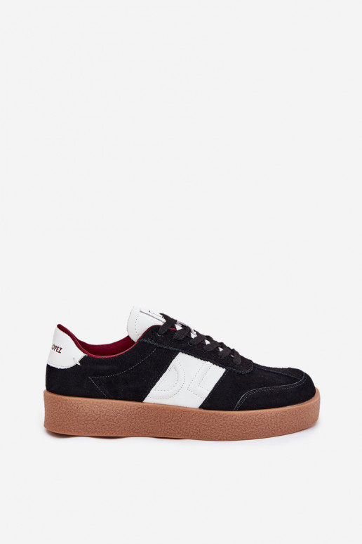 en daim Chaussures modèle baskets Féminin Daniel Lopez Just Dare SS2D4021 couleur noire