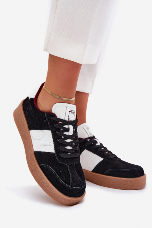 en daim Chaussures modèle baskets Féminin Daniel Lopez Just Dare SS2D4021 couleur noire