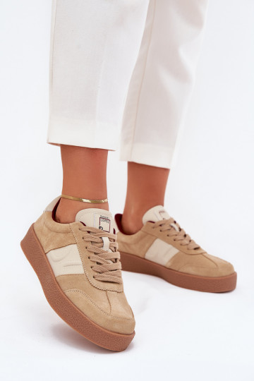 van suède Sneakers model schoenen Dames Daniel Lopez Just Dare SS2D4022 beige