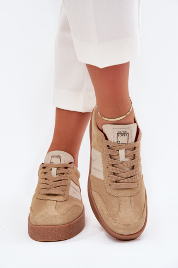 Baskets en daim beiges pour femmes Daniel Lopez Just Dare SS2D4022 2