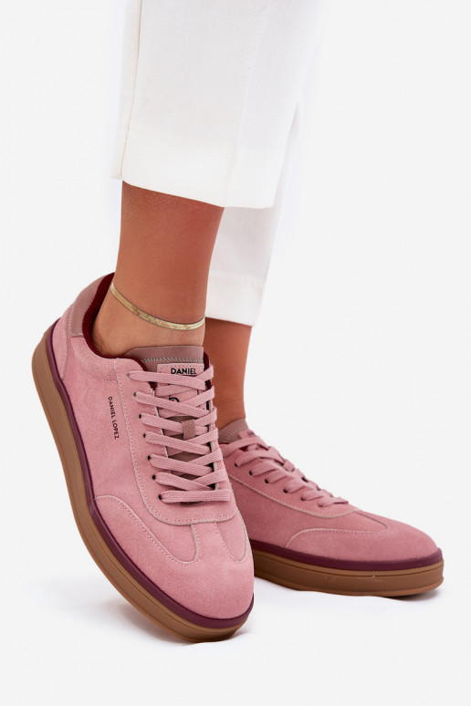 aus INildleder Feminin Sneakers Stilvollllschuhe Daniel Lopez Just Dare SS2D4010 pinke Farbe