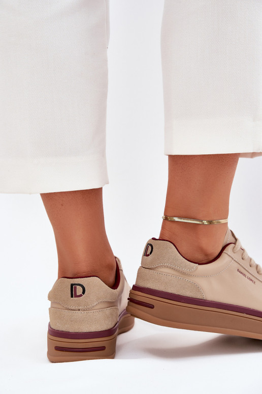 Leer Dames Sneakers model schoenen Daniel Lopez Just Dare SS2D4007 beige