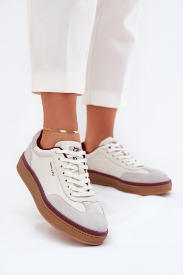 Baskets de sport en cuir pour femmes Daniel Lopez Just Dare SS2D4008 couleur blanc-gris
