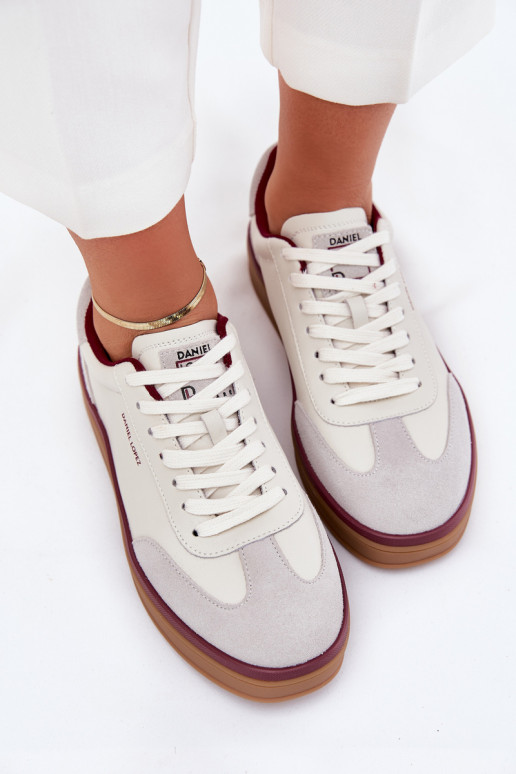 Haut Feminin Sneakers Stilvollllschuhe Daniel Lopez Just Dare SS2D4008 INeiß-graue Farbe