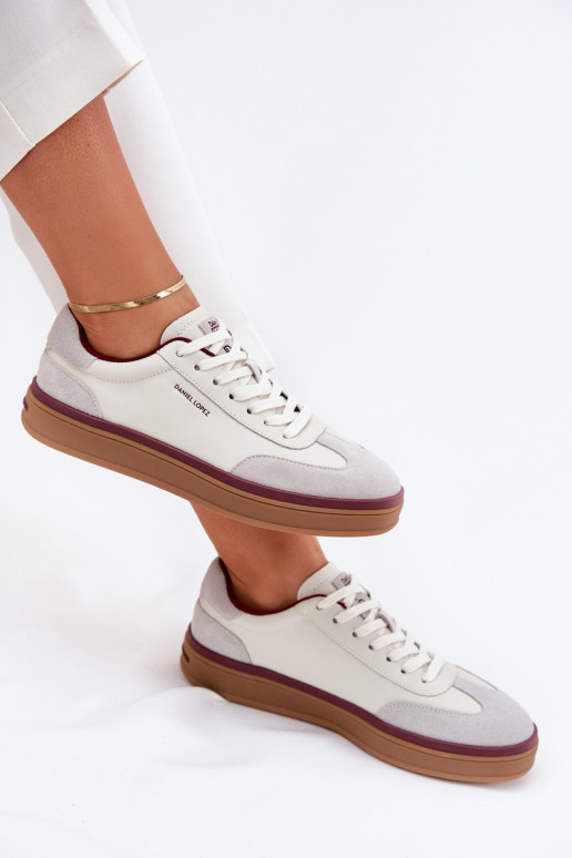 Peau Féminin Chaussures modèle baskets Daniel Lopez Just Dare SS2D4008 Blanc-couleur grise Peau Féminin Chaussures modèle baskets Daniel Lopez Just Dare SS2D4008 Blanc-couleur grise