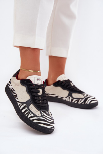 Chaussures modèle baskets Féminin Daniel Lopez Just Dare SS2D4015 Zebra beige