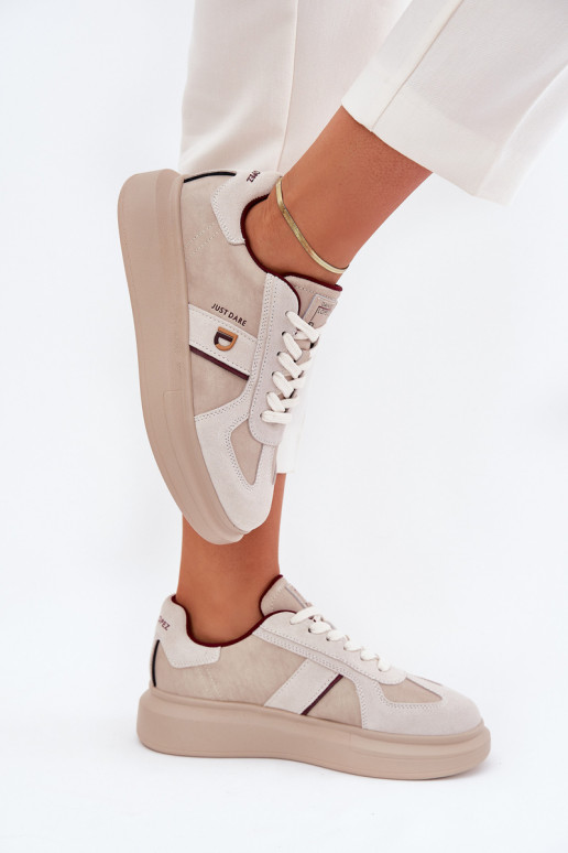 Haut Feminin Sneakers Stilvollllschuhe mit einer Plattform Daniel Lopez Just Dare SS2D4003 Beige Haut Feminin Sneakers Stilvollllschuhe mit einer Plattform Daniel Lopez Just Dare SS2D4003 Beige