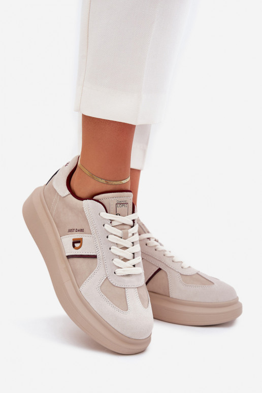 Haut Feminin Sneakers Stilvollllschuhe mit einer Plattform Daniel Lopez Just Dare SS2D4003 Beige Haut Feminin Sneakers Stilvollllschuhe mit einer Plattform Daniel Lopez Just Dare SS2D4003 Beige