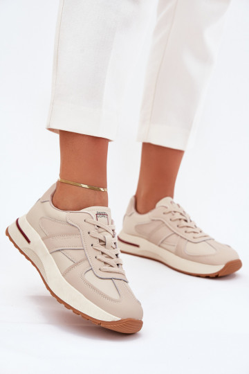 Leren damessportschoenen Daniel Lopez Just Dare SS2D4043 zandkleur 2
