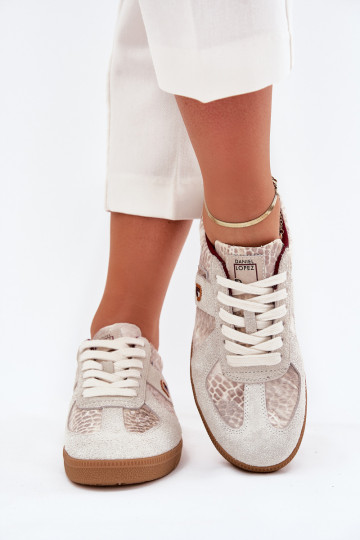 Damessportschoenen Daniel Lopez Just Dare SS2D4032 met dierenprint zandkleur 2