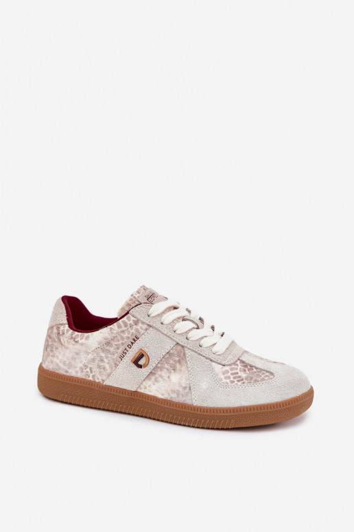 Chaussures modèle baskets Féminin Daniel Lopez Just Dare SS2D4032 Motif animalier beige