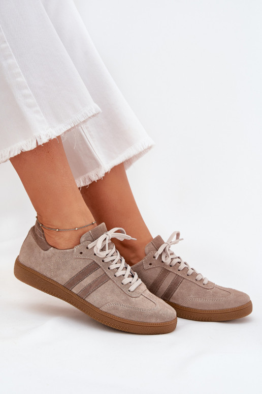 Zazoo N1068 aus INildleder Niedrig Sneakers Stilvollllschuhe Feminin Beige