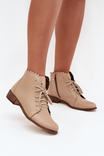 Zazoo 2964 Peau Bottes avec des talons larges beige 2