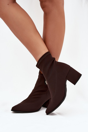 Bottes pour femmes Ze couleur doréem Detalem Zazoo 3128 CzekoladoÀe 2