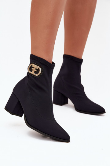 Bottes pour femmes Ze couleur doréem Detalem Zazoo 3128 couleur noire 2