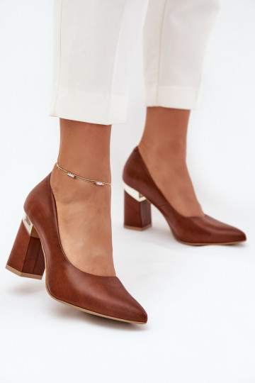 Peau Chaussures LeÀski 3117 marron foncé