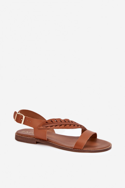 Sandales pour femmesActivéturalnej Skóry avec des talons larges Zazoo 3564 marron Sandales pour femmesActivéturalnej Skóry avec des talons larges Zazoo 3564 marron