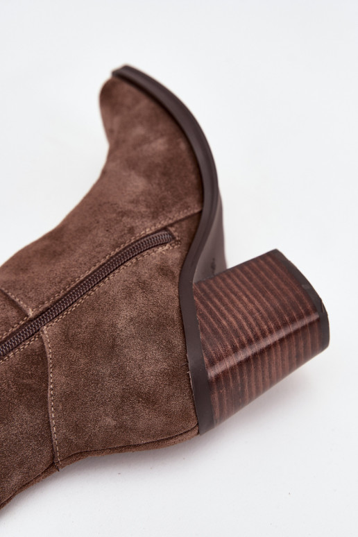 aus INildleder Stiefel mit Absätzen Sperren braune Farbe Lissara