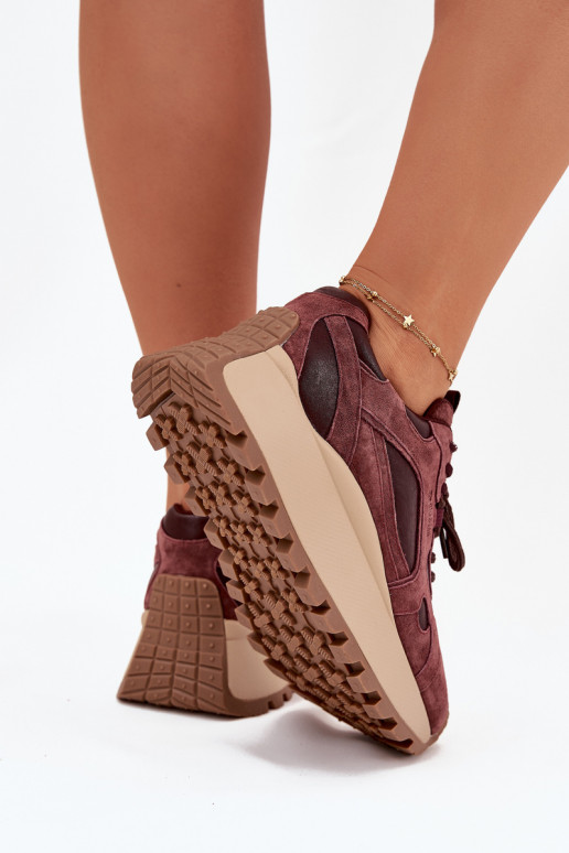 Haut Sneakers Stilvollllschuhe mit einer Plattform Feminin Big Star SS274625 HI-POLY SYSTEM Burgund Haut Sneakers Stilvollllschuhe mit einer Plattform Feminin Big Star SS274625 HI-POLY SYSTEM Burgund