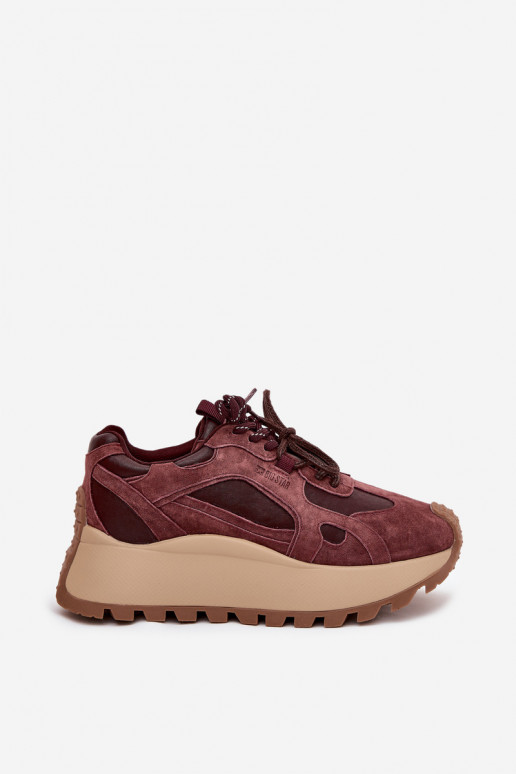 Haut Sneakers Stilvollllschuhe mit einer Plattform Feminin Big Star SS274625 HI-POLY SYSTEM Burgund Haut Sneakers Stilvollllschuhe mit einer Plattform Feminin Big Star SS274625 HI-POLY SYSTEM Burgund