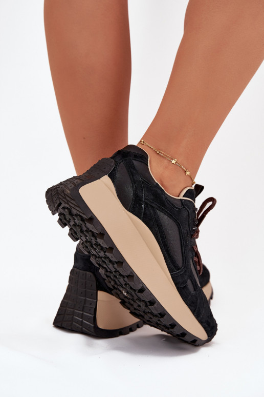 Leer Sneakers model schoenen met platform Dames Big Star SS274628 HI-POLY SYSTEM zInart