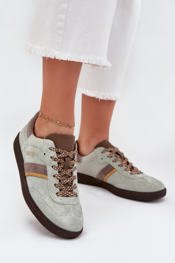 van suède Laag Sneakers model schoenen Dames Big Star SS274678 HI-POLY SYSTEM mint kleuren 2