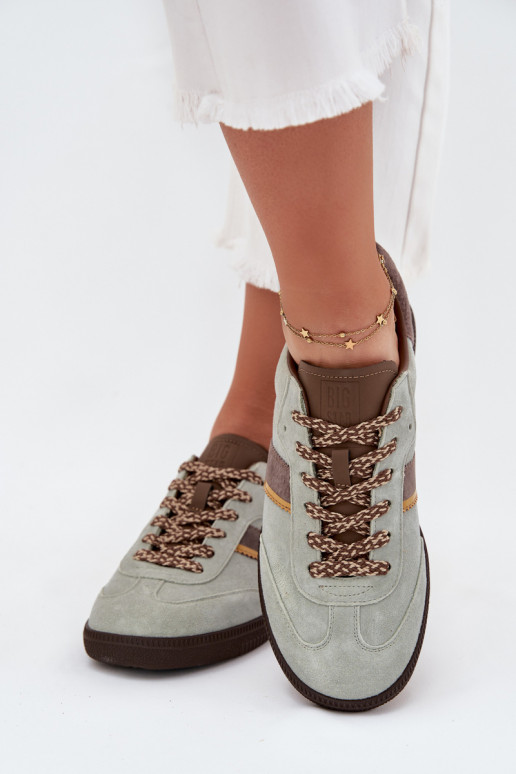 en daim Faible Chaussures modèle baskets Féminin Big Star SS274678 HI-POLY SYSTEM couleur menthe