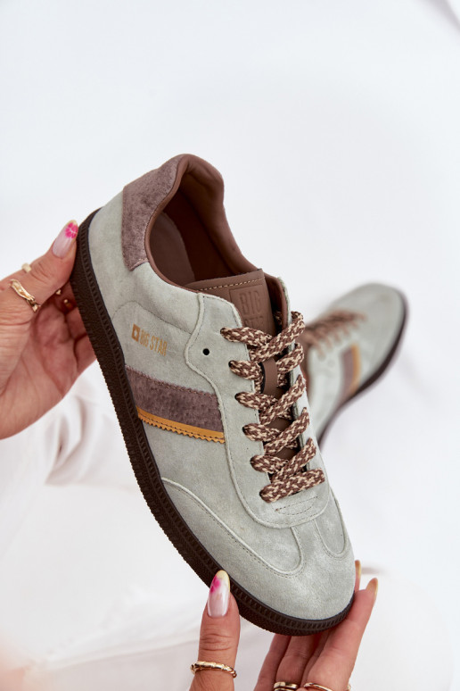 en daim Faible Chaussures modèle baskets Féminin Big Star SS274678 HI-POLY SYSTEM couleur menthe