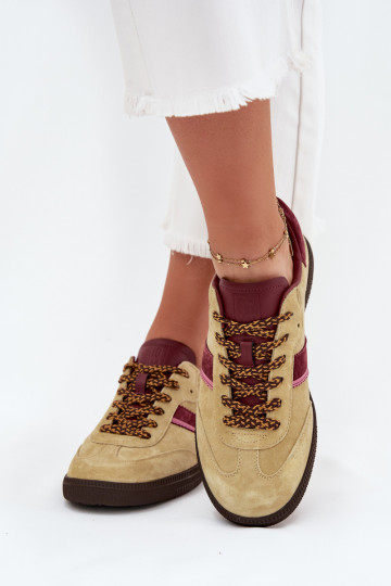 Dames lage suède sneakers Big Star SS274680 HI-POLY SYSTEM, limoenkleurig 2