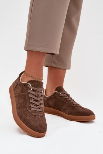 van suède Sneakers model schoenen Dames Big Star SS274676 HI-POLY SYSTEM bruine kleur 2