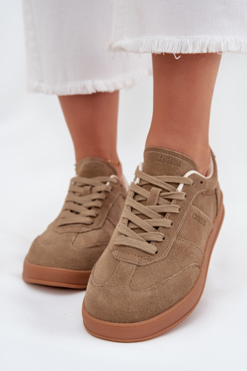 van suède Sneakers model schoenen Dames Big Star SS274675 HI-POLY SYSTEM beige
