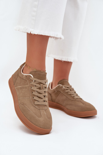 van suède Sneakers model schoenen Dames Big Star SS274675 HI-POLY SYSTEM beige 2