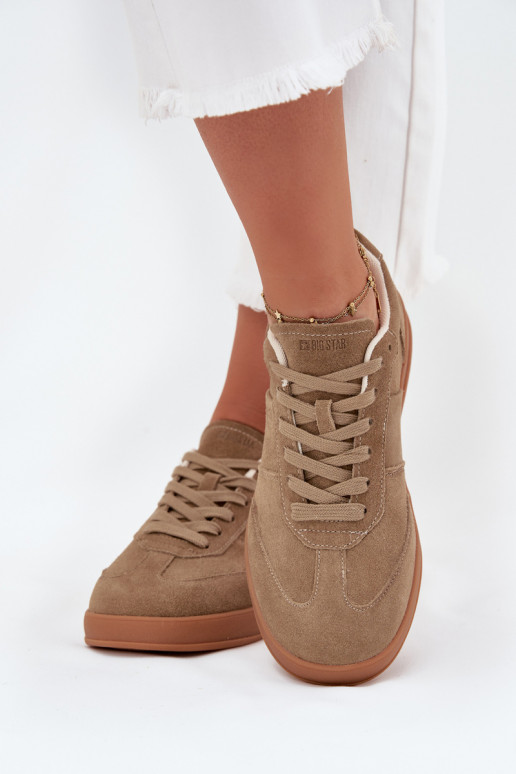 en daim Chaussures modèle baskets Féminin Big Star SS274675 HI-POLY SYSTEM beige