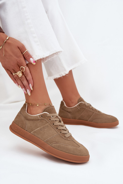 aus INildleder Sneakers Stilvollllschuhe Feminin Big Star SS274675 HI-POLY SYSTEM Beige