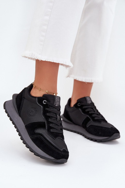 Peau Chaussures modèle baskets Féminin Big Star OO274529 HI-POLY SYSTEM couleur noire Peau Chaussures modèle baskets Féminin Big Star OO274529 HI-POLY SYSTEM couleur noire